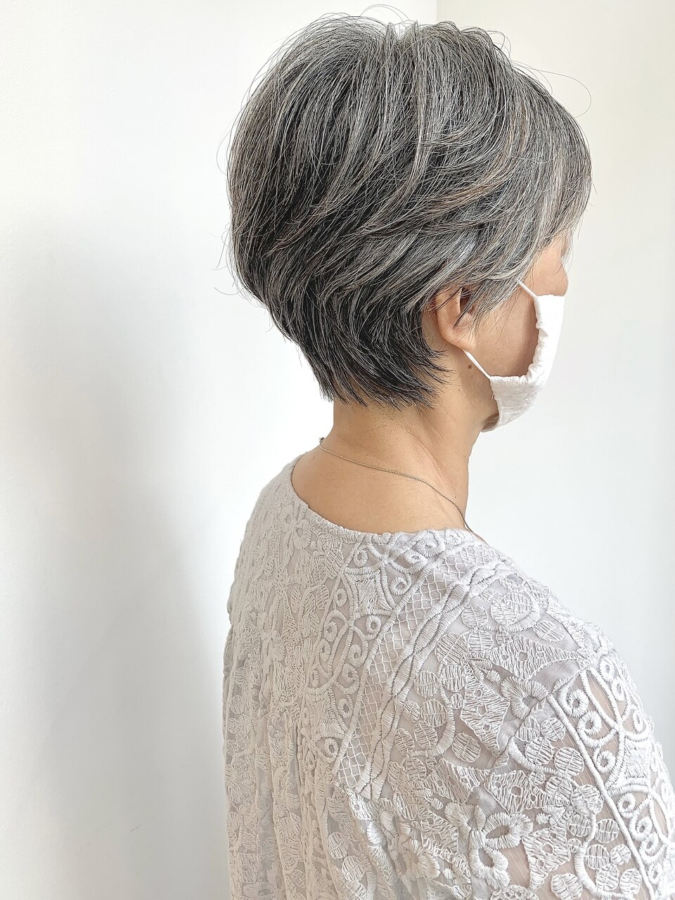 グレイヘアの方におススメの、大人ショートボブ　【名古屋　栄】