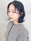 韓国風ブルーブラック_Aラインボブマロンベージュ_18532