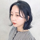 韓国風ブルーブラック_Aラインボブマロンベージュ_18532