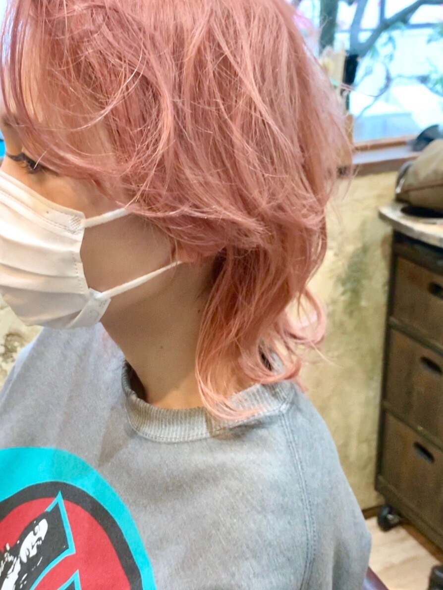 ブリーチカラー×サーモンピンクカラー★