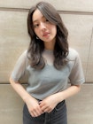 くすみブルー/かきあげロングボブ/Aラインボブ20代30代/韓国