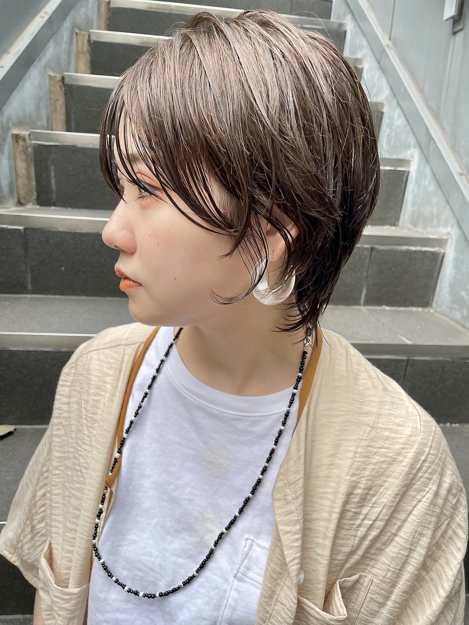 「NUDE」#マッシュウルフ ミントアッシュ フェザーバング