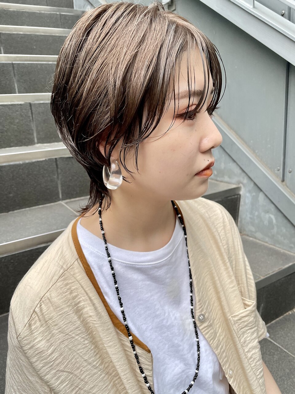 「NUDE」#マッシュウルフ ミントアッシュ シースルバング