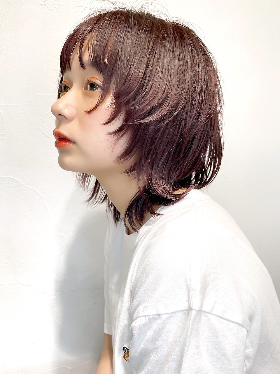 ストレートナチュラルウルフ_Aラインボブマロンベージュ_28526
