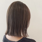 大人かわいいぱつっと切りっぱなしボブとグレージュ【下北沢】