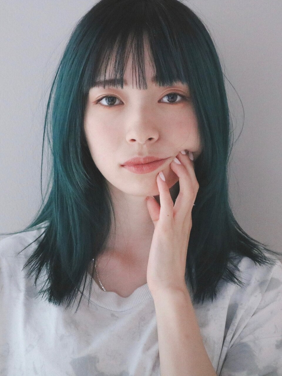 ＊エメラルドグリーン×ナチュラルストレート＊