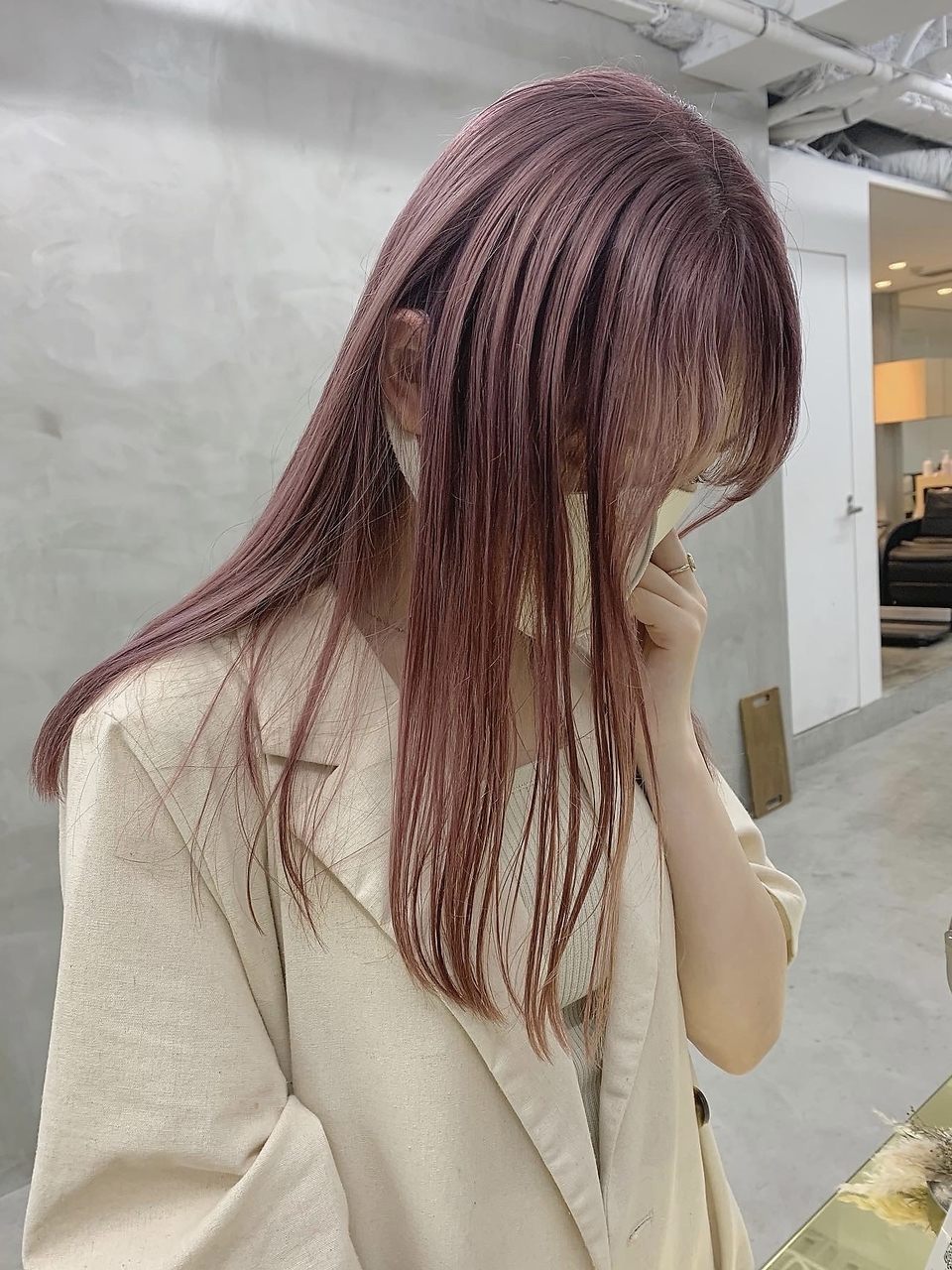 ＊【SUN】大人くすみpink セミディ　蜂谷咲季