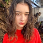 大人かわいいふわミディ低温デジタルパーママロンベージュ小顔