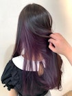 パープルカラーのインナーカラースタイル