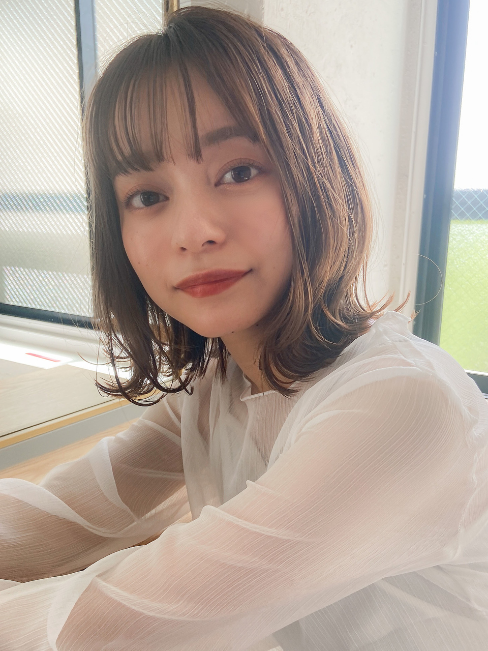 毛先パーマで大人可愛い小顔外ハネAラインボブ