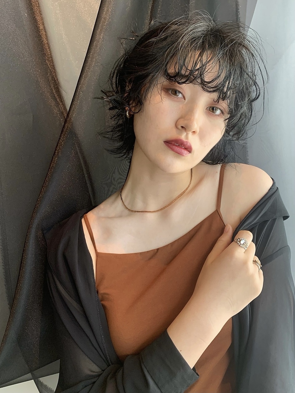 【 ショートウルフパーマ × アッシュグレー 】 浅野美紀