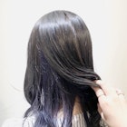 くすみブルーのインナーカラースタイル