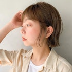 Aラインボブ カーキグレージュ 大人かわいい マロンベージュ