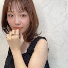 シースルーバング/オレンジベージュカラー/インナーカラー