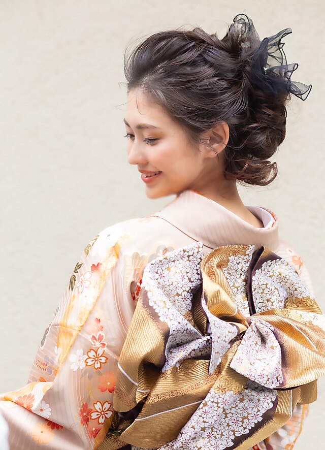 振袖に♪ポニー風アップ　ヘアセット