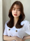 韓国風ミディアムクビレヘアメルティーカラーエギョモリ/三科 