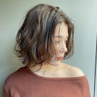 Aラインボブ/かきあげロング/マロンベージュ【MAKE'S江畠】