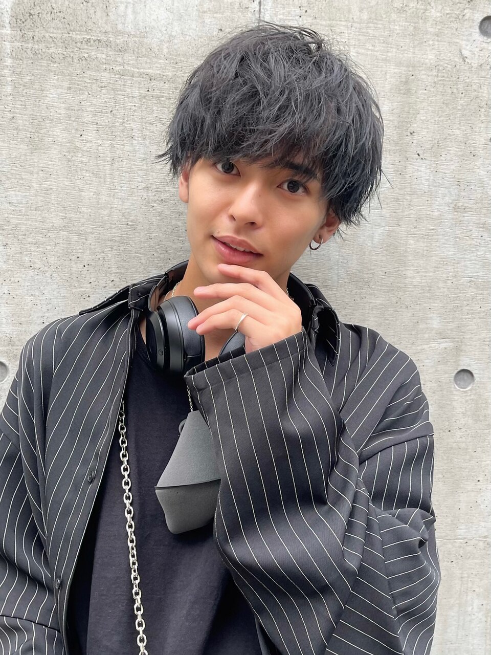 刈り上げツーブロック無造作マッシュ