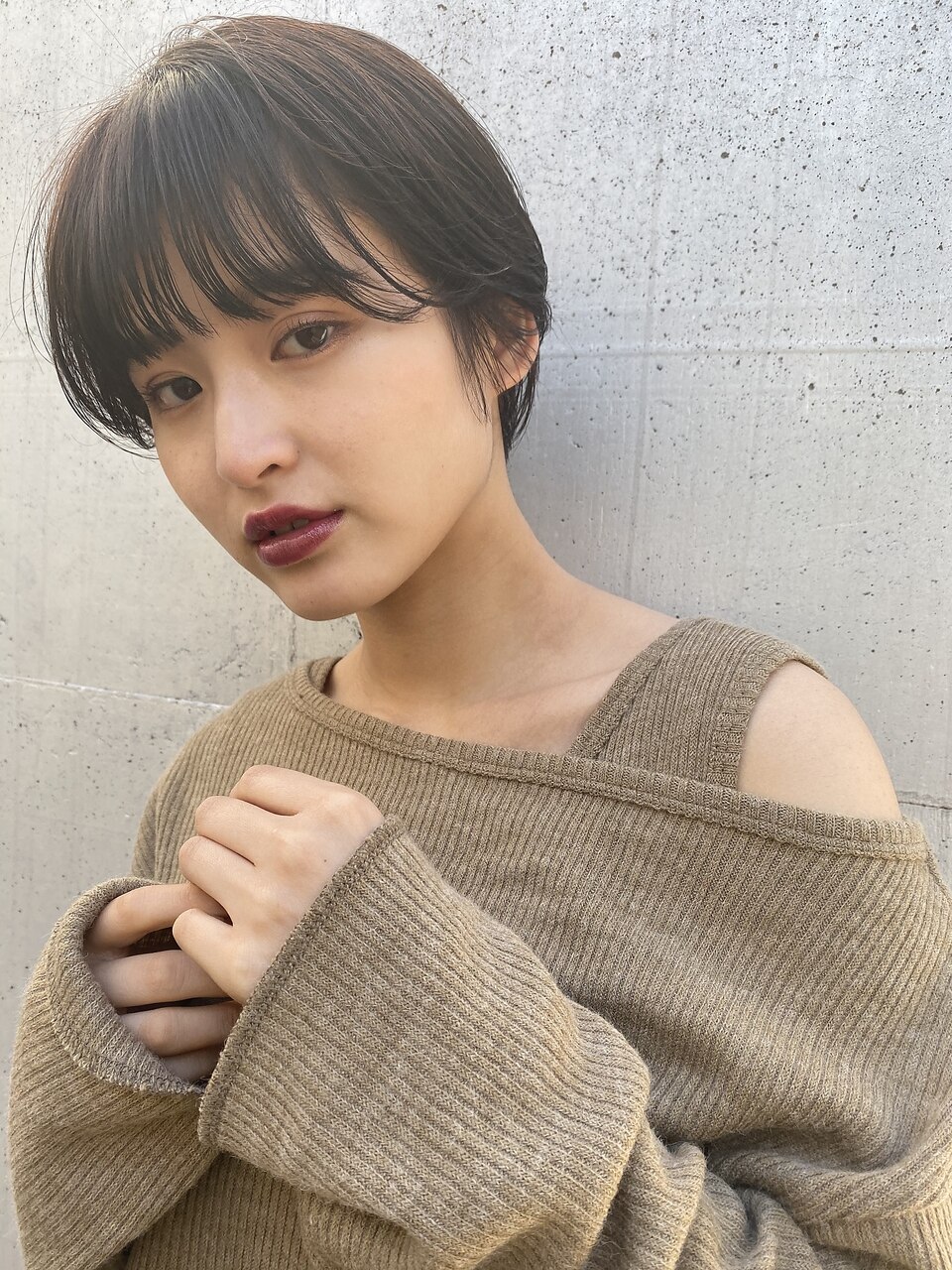 丸み小顔マッシュショート
