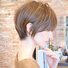 クールショート/ショートパーマ/ボブルフ/ピンクベージュ/柴