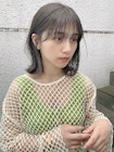 ボブロブヘアカーキグレージュオリーブベージュ大人かわいい小顔