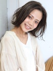 大人のグレーベージュ☆ゆるっとレイヤー切りっぱなしボブ