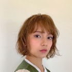 ナチュラルボブ×ウェーブミックススタイル/プラチナグレージュ