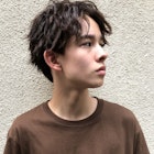 センターパートツイストスパイラルパーマスマートマッシュ