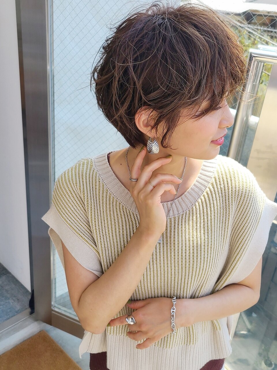 コンパクトマッシュの大人可愛いワンカールパーマ　野村恵子