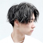 センターパート×ホワイトメッシュ