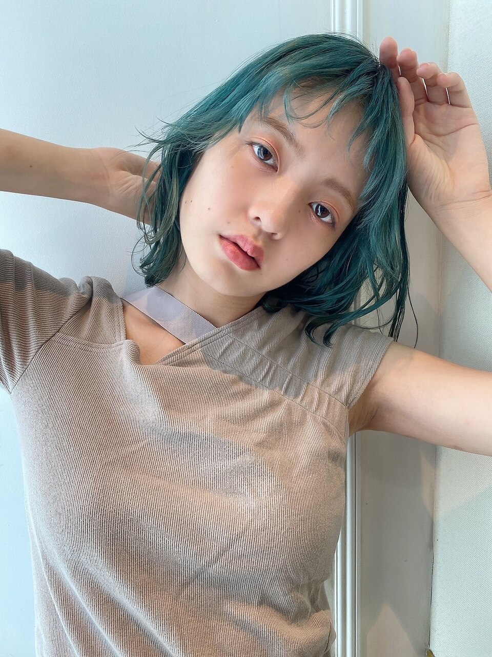 【CASITA　ユージ】シースルーバング×ショート×ミントグリーン