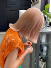 大人かわいいピンクベージュ/ナチュラルモード/小顔美人ボブ