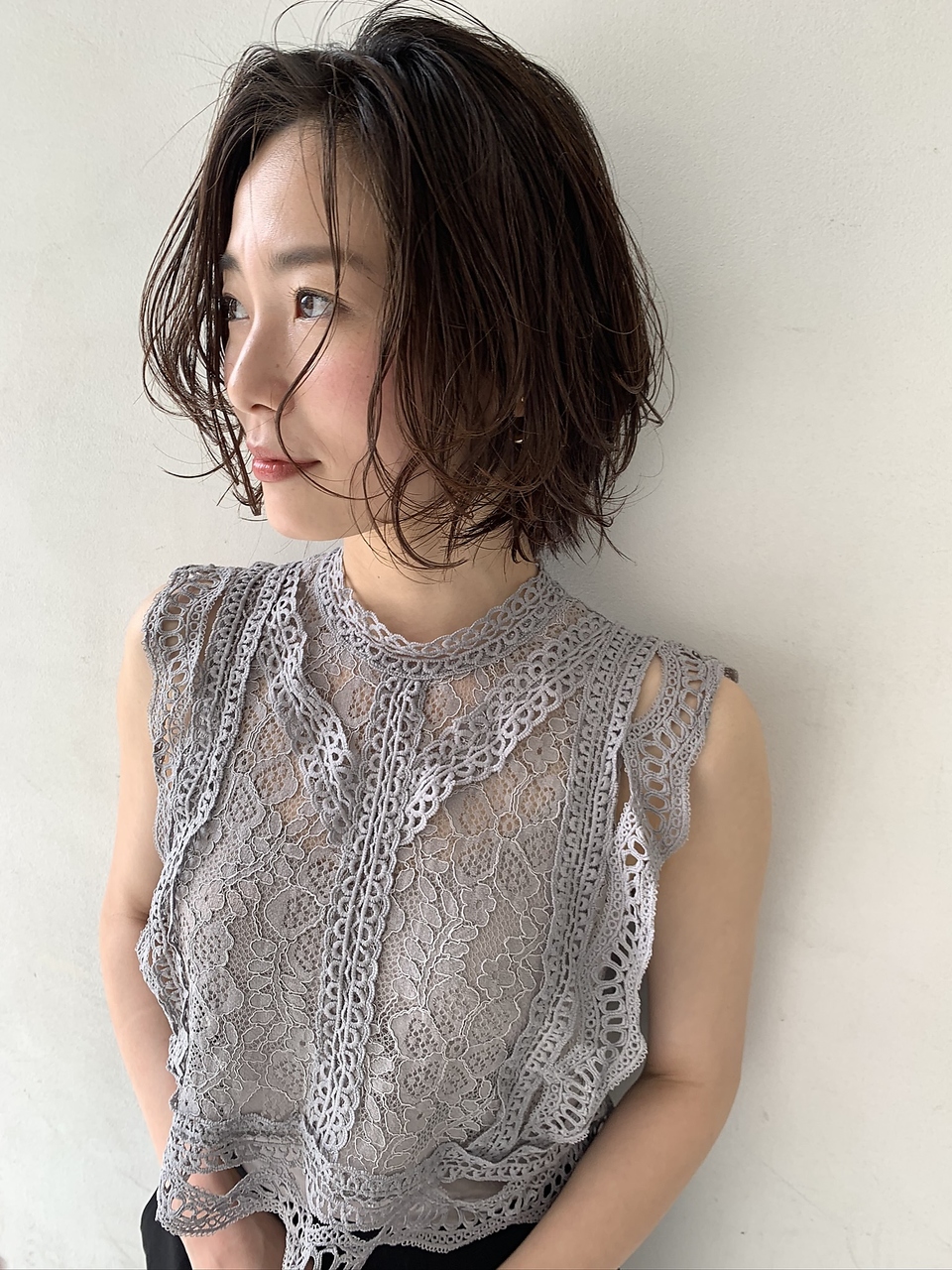 大人可愛いニュアンスボブ