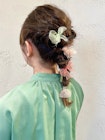 ヘアセット　お呼ばれスタイル　編み下ろしアレンジ