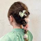 ヘアセット お呼ばれスタイル 編み下ろしアレンジ