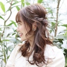 ゆるふわアレンジ ハーフアップ ねじりアレンジ 二次会結婚式