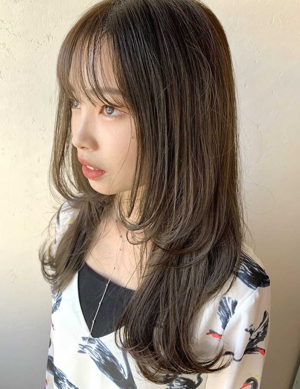 【KOBA】カーキとラベンダーで作ったベージュ×ロングウルフ