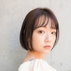 大人かわいいフェザーバングボブ