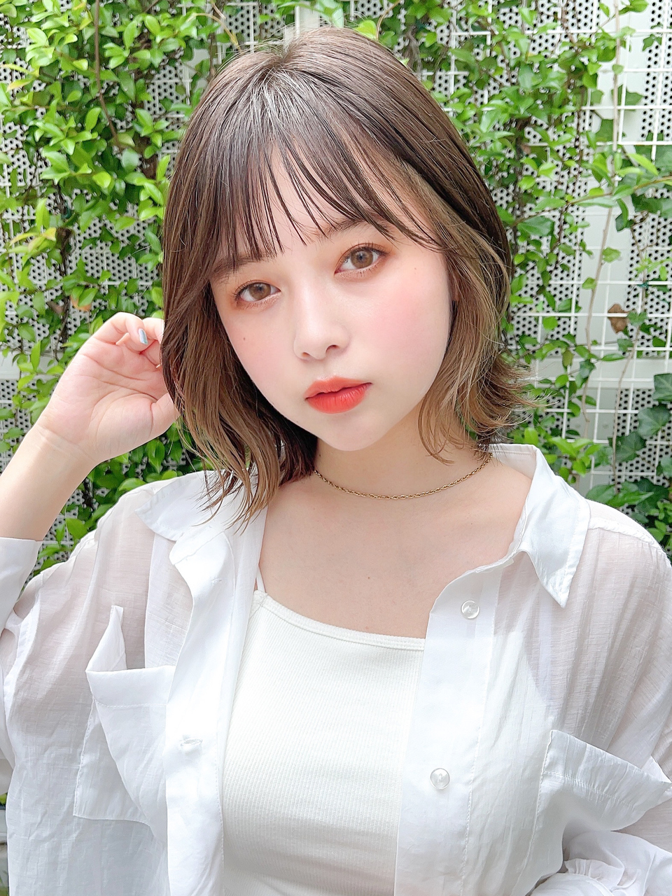 石塚／大人かわいいインナーカラーベージュボブ10代20代30代新宿