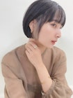 小顔に見える大人ショートボブ/インナーカラー