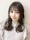 【金沢】丸顔カバー　グレージュ　シースルー前髪　ミディアム
