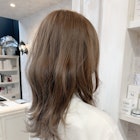 福山市美容室Caary人気 透け感ミルクティーミントベージュカラー