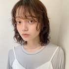 ミディアムレイヤー×ウェーブパーマ