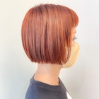 【morio熊本】ぱつっとショート オレンジカラー.k