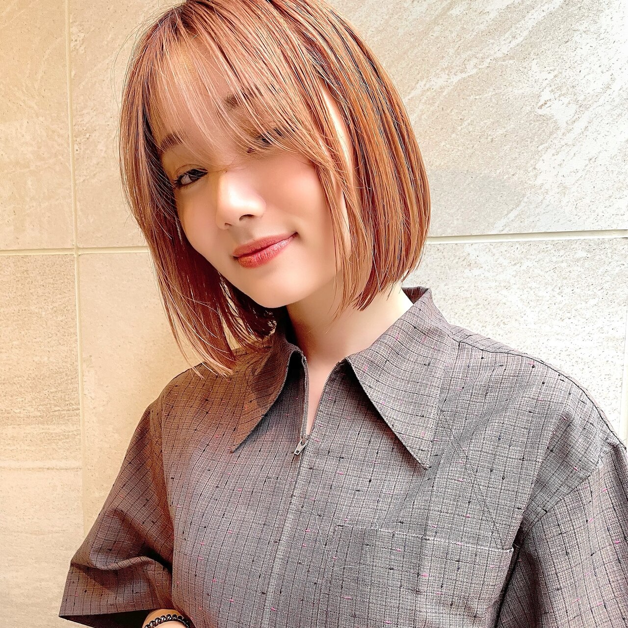 ［Gigi遠藤］大人かわいいテラコッタフェザーバングボブ