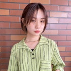 深みのあるブラウンカラーで丸みのあるボブ!