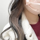 黒髪×ベージュイヤリングカラー