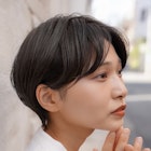 大人可愛い20代30代40代黒髪前下がりショートボブ丸みショート◎