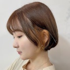 オレンジ インナーカラー ボブ