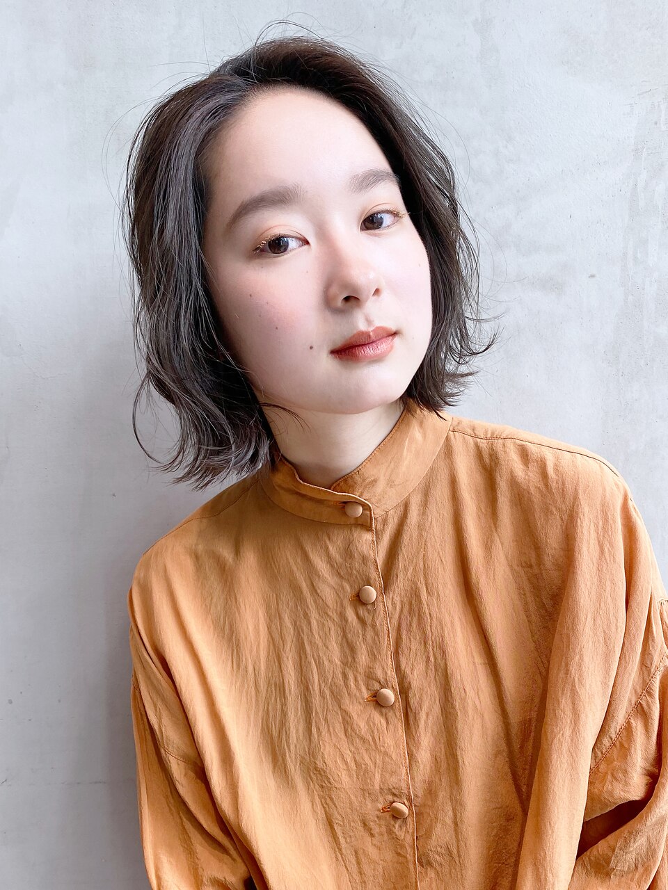 ふんわりウェーブ_ミニウルフテラコッタくすみブルー_8559